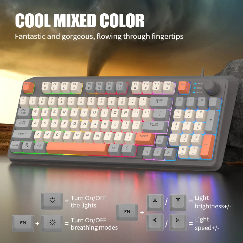 Wired Gaming Keyboard with RGB Lighting
