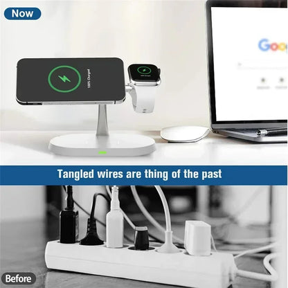 30W 3-in-1 Magnetic Wireless Charger Stand