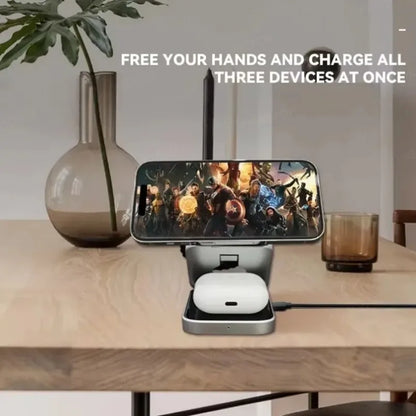 Foldable 3-in-1 Wireless Charging Station