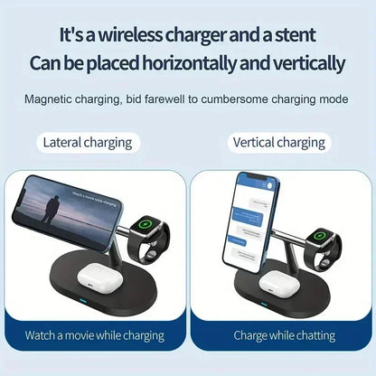 30W 3-in-1 Magnetic Wireless Charger Stand