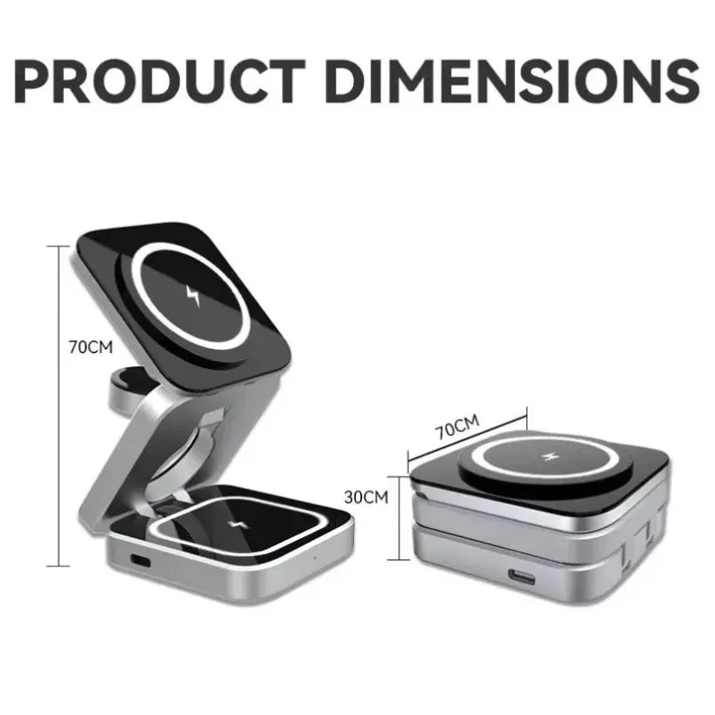 Foldable 3-in-1 Wireless Charging Station