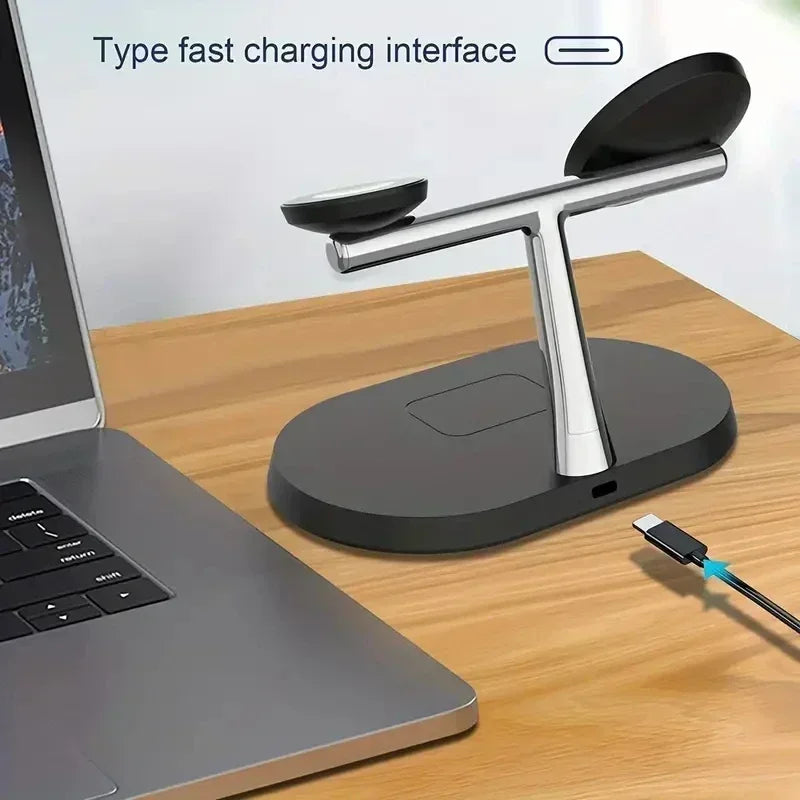 30W 3-in-1 Magnetic Wireless Charger Stand