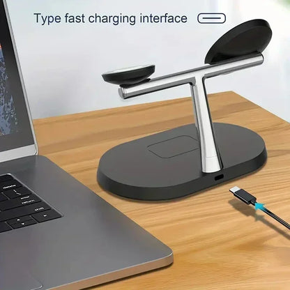 30W 3-in-1 Magnetic Wireless Charger Stand