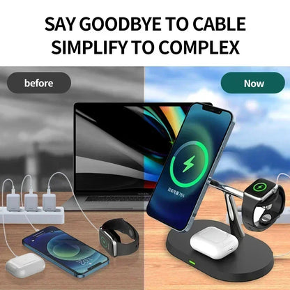 30W 3-in-1 Magnetic Wireless Charger Stand