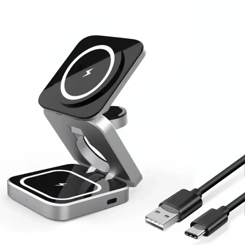 Foldable 3-in-1 Wireless Charging Station