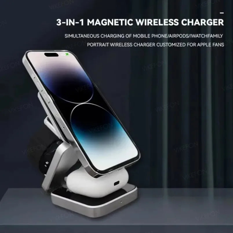 Foldable 3-in-1 Wireless Charging Station