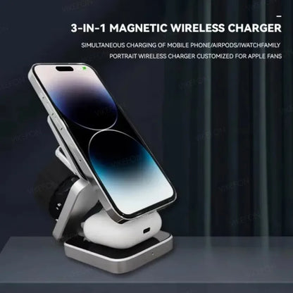 Foldable 3-in-1 Wireless Charging Station