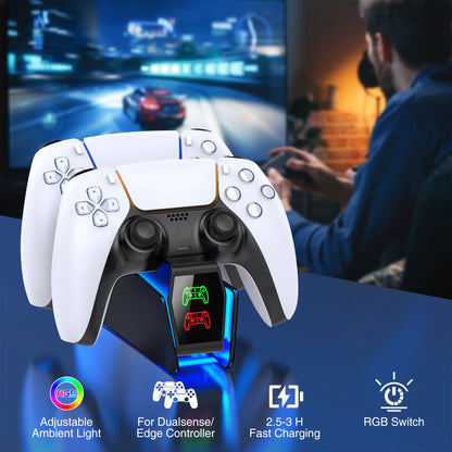 RGB PS5 Controller Charger Fast Charging Station