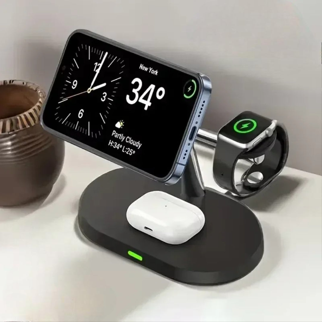 30W 3-in-1 Magnetic Wireless Charger Stand